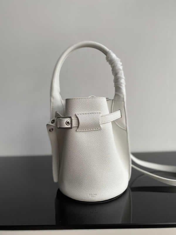 Fake Celine Cheap White Big Bag Bucket Nano Cowhide Bucket Bag